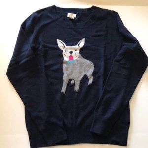 J Crew French Bulldog Sweater Size S.